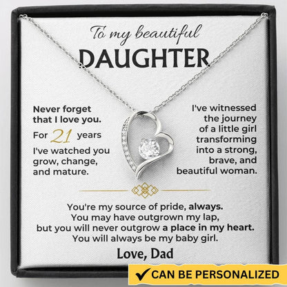 Jewelry To My Beautiful Daughter - Forever Love Necklace Gift Set - SS571