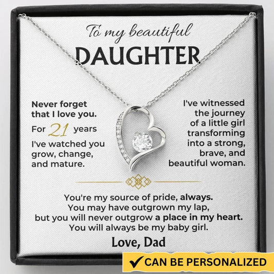 Jewelry To My Beautiful Daughter - Forever Love Necklace Gift Set - SS571