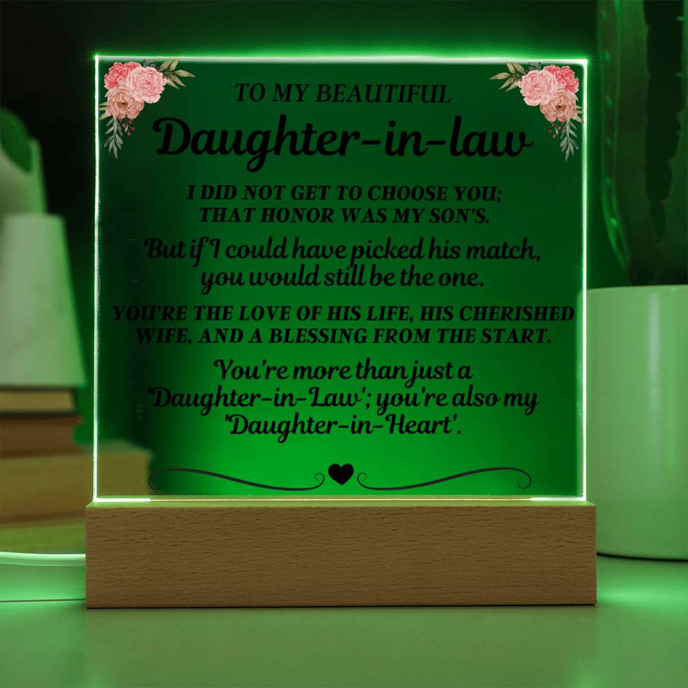 Jewelry To My Beautiful Daughter-In-Law "You're more than just a 'Daughter-in-Law'" Acrylic LED Lamp - AC18