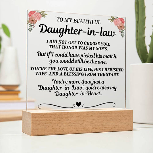 Jewelry To My Beautiful Daughter-In-Law "You're more than just a 'Daughter-in-Law'" Acrylic LED Lamp - AC18