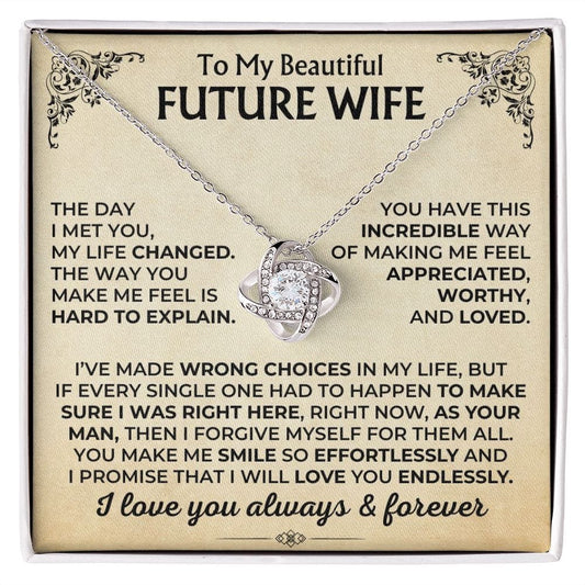 Jewelry To My Beautiful Future Wife - Love Knot Gift Set - SS502