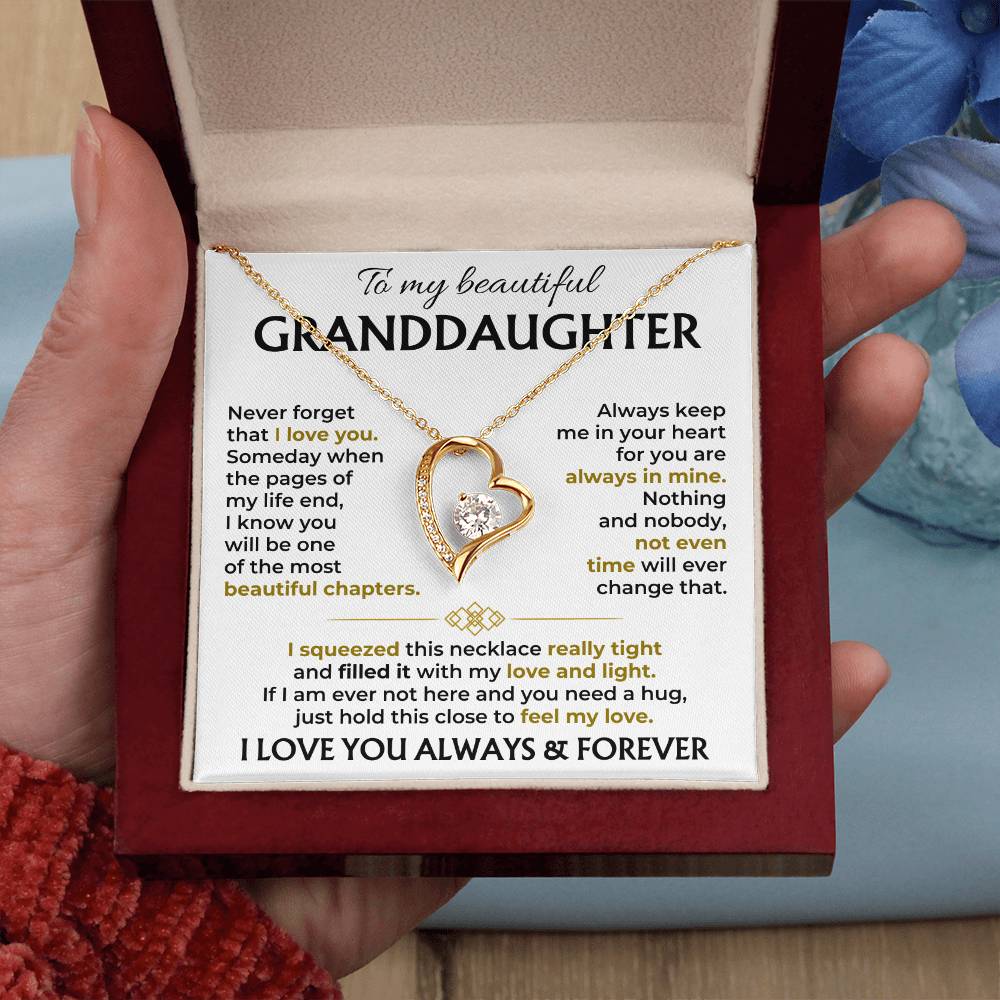Jewelry To My Beautiful Granddaughter - Forever Love Necklace Gift Set - SS514V3