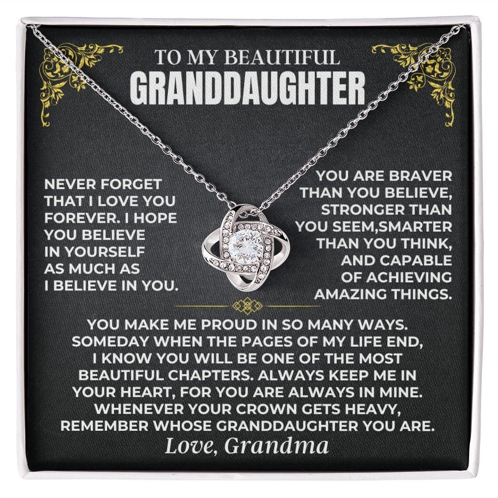 Jewelry To My Beautiful Granddaughter - Grandma - Love Knot Gift Set - SS496