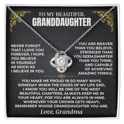 Jewelry To My Beautiful Granddaughter - Personalized Love Knot Gift Set - SS497