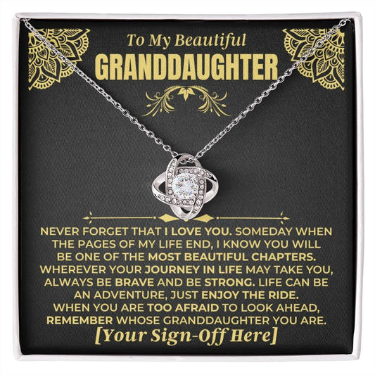 Jewelry To My Beautiful Granddaughter - Personalized Sign-Off - Love Knot Gift Set - SS477V6