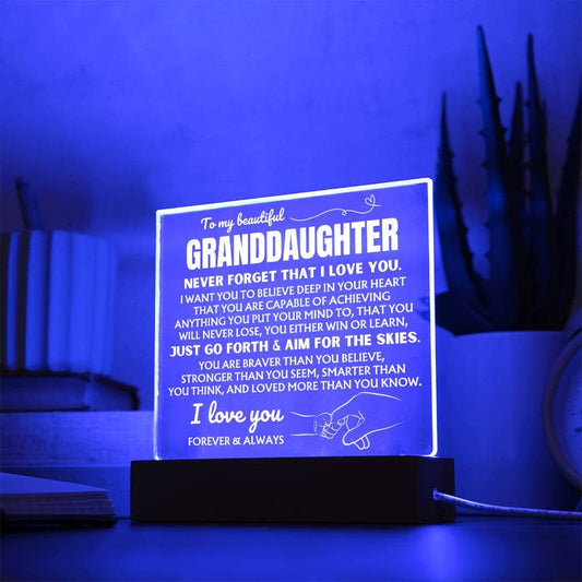 Jewelry To My Beautiful Granddaughter "You Will Never Lose" | Acrylic Lamp ❤️ AC48GD