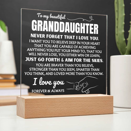 Jewelry To My Beautiful Granddaughter "You Will Never Lose" | Acrylic Lamp ❤️ AC48GS