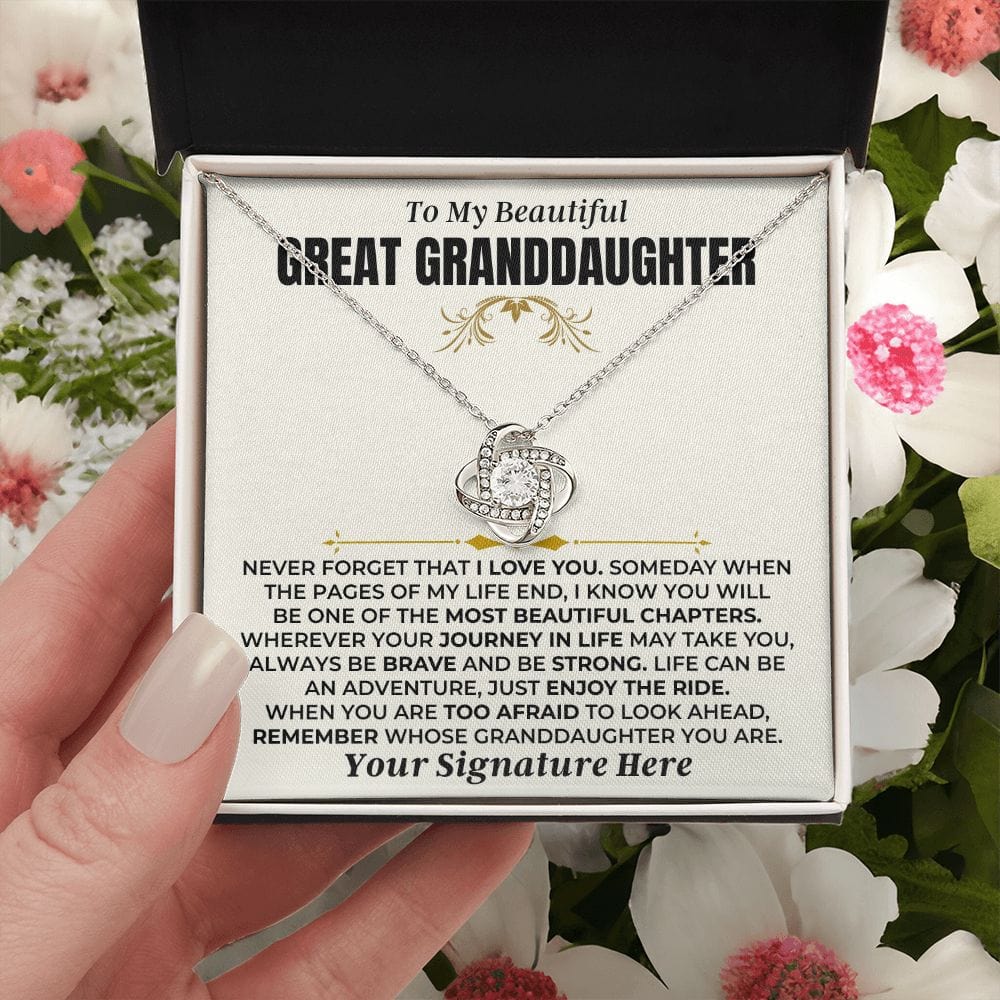 Jewelry To My Beautiful Great Granddaughter - Love Knot Gift Set - SS477GD