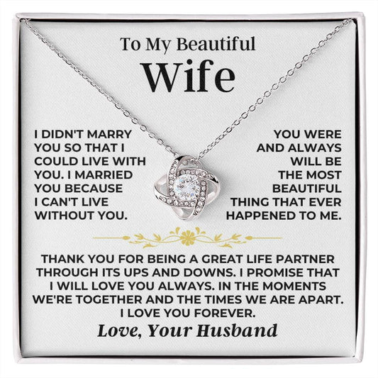 Jewelry To My Beautiful Wife - Love Knot Gift Set - SS526V3