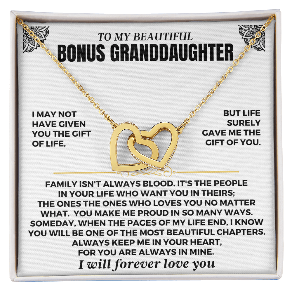 Jewelry To My Bonus Granddaughter - Forever Linked Hearts - Gift Set - SS613