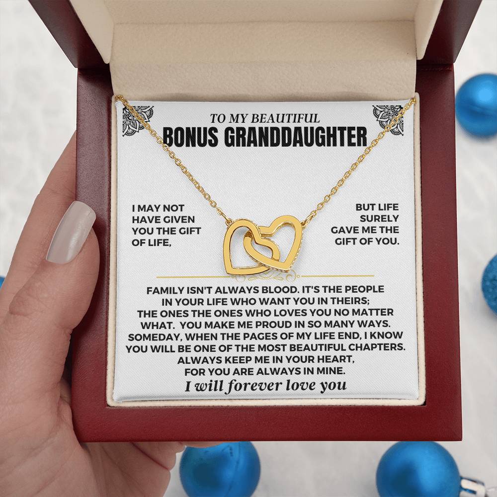 Jewelry To My Bonus Granddaughter - Forever Linked Hearts - Gift Set - SS613
