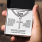 Jewelry To My Bonus Son - Cuban Link - Artisan Cross - Gift Set - SS558S