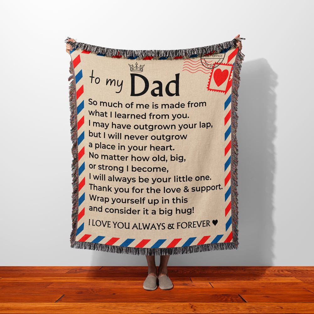 Jewelry To My Dad - Giant Love Letter - 100% Cotton - Woven Blanket - WB10