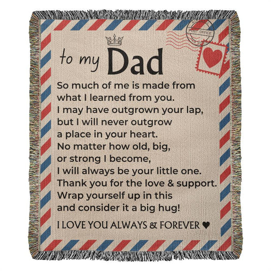 Jewelry To My Dad - Giant Love Letter - 100% Cotton - Woven Blanket - WB10