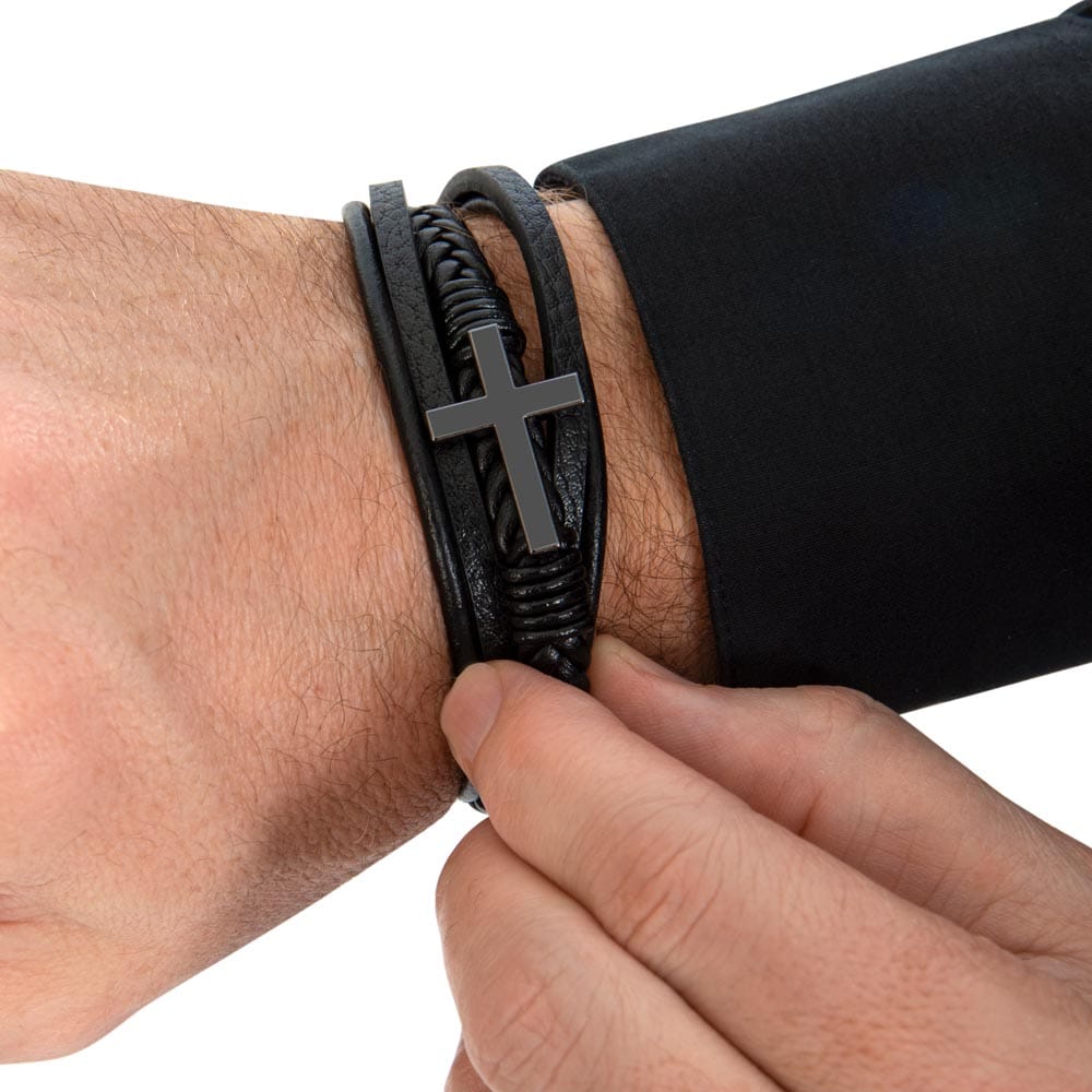 Jewelry To My Dad - I Love & Appreciate You - Cross Braided Bracelet - Gift Set - SS618