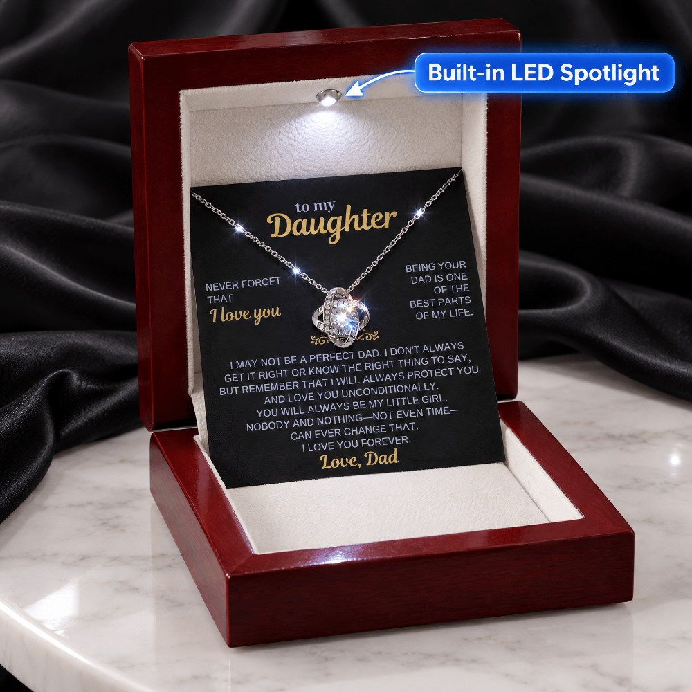 Jewelry To My Daughter - Being Your Dad - Love Knot Necklace Gift Set - SS632