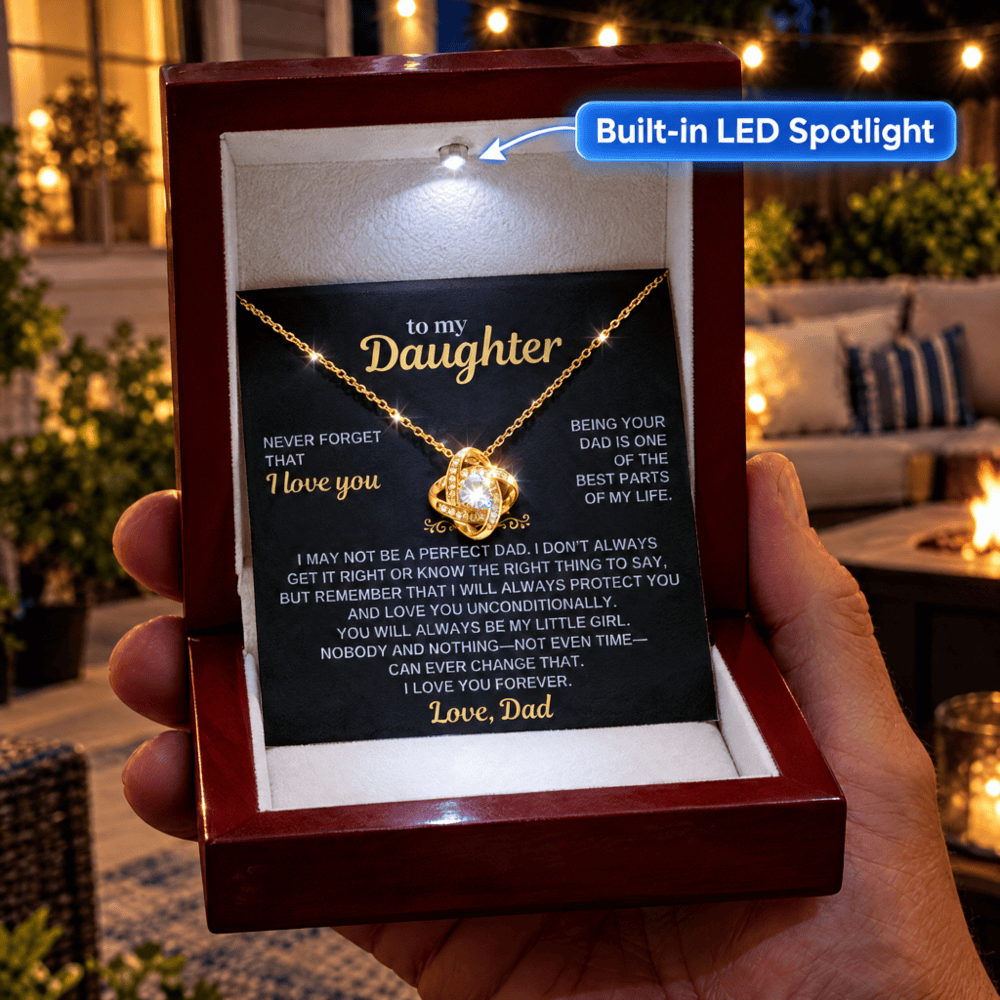 Jewelry To My Daughter - Being Your Dad - Love Knot Necklace Gift Set - SS632