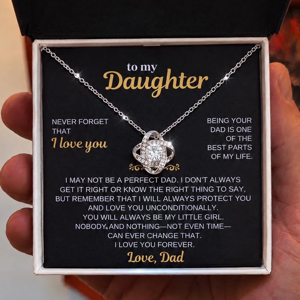 Jewelry To My Daughter - Being Your Dad - Love Knot Necklace Gift Set - SS632