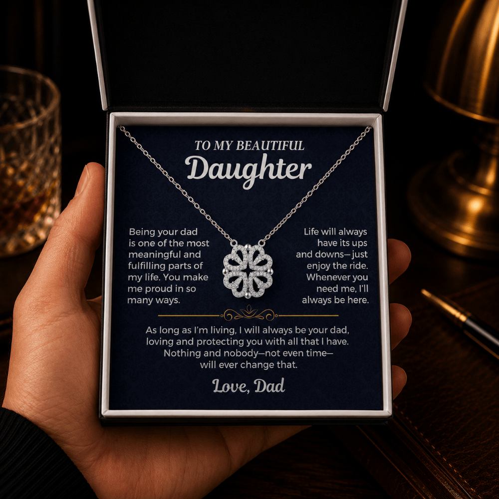 Jewelry To My Daughter - Being Your Dad - Magnetic Hearts Necklace Gift Set - SS619