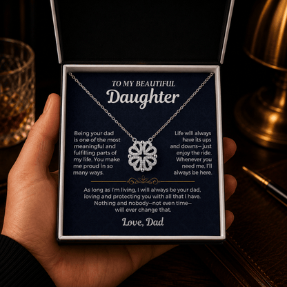Jewelry To My Daughter - Being Your Dad - Magnetic Hearts Necklace Gift Set - SS619