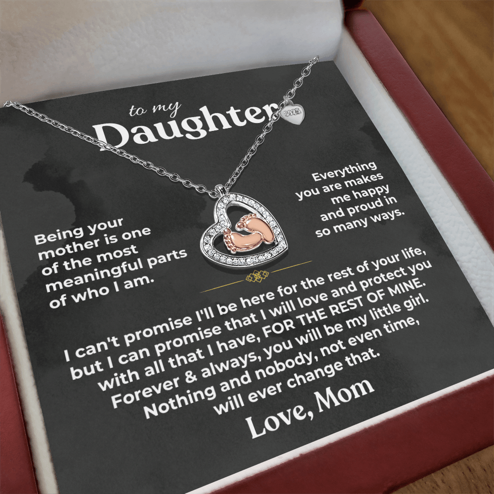 Jewelry To My Daughter - Being Your Mom - .925 Baby Feet Necklace Gift Set - SS622M