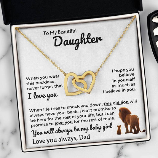 Jewelry To My Daughter - Dad - Always Be My Baby Girl - Linked Hearts - Gift Set - SS606D