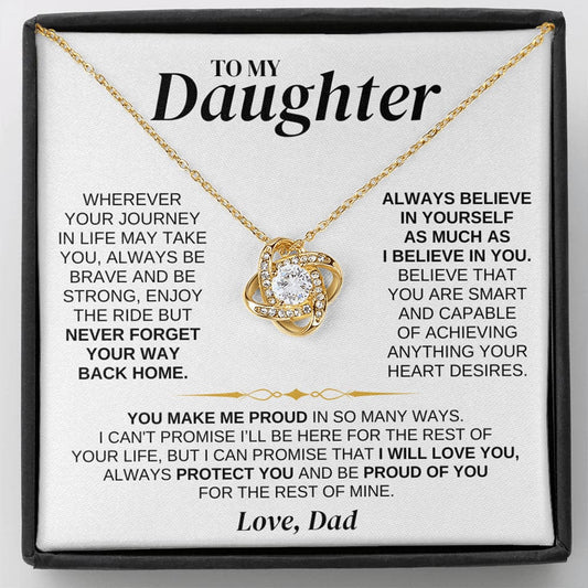 Jewelry To My Daughter - Dad - Love Knot Necklace Gift Set - SS318V4