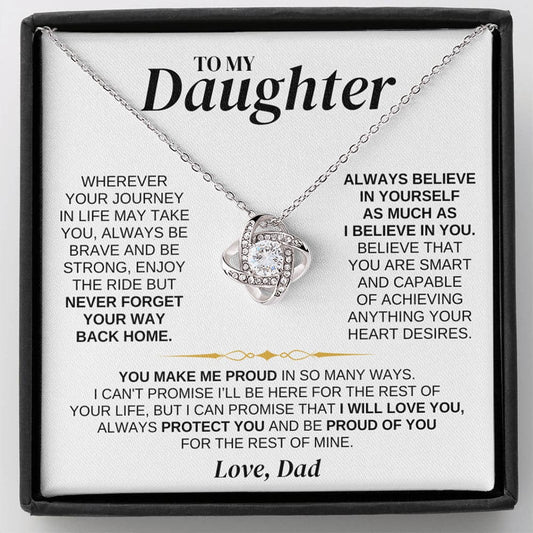 Jewelry To My Daughter - Dad - Love Knot Necklace Gift Set - SS318V4
