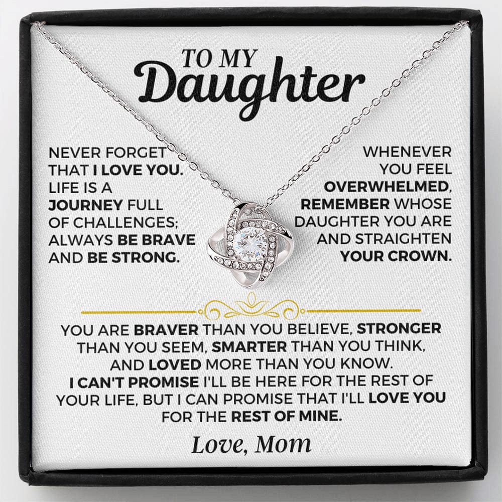 Jewelry To My Daughter - From Mom - Love Knot Necklace Gift Set - SS557