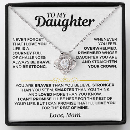 Jewelry To My Daughter - From Mom - Love Knot Necklace Gift Set - SS557