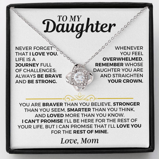 Jewelry To My Daughter - From Mom - Love Knot Necklace Gift Set - SS557
