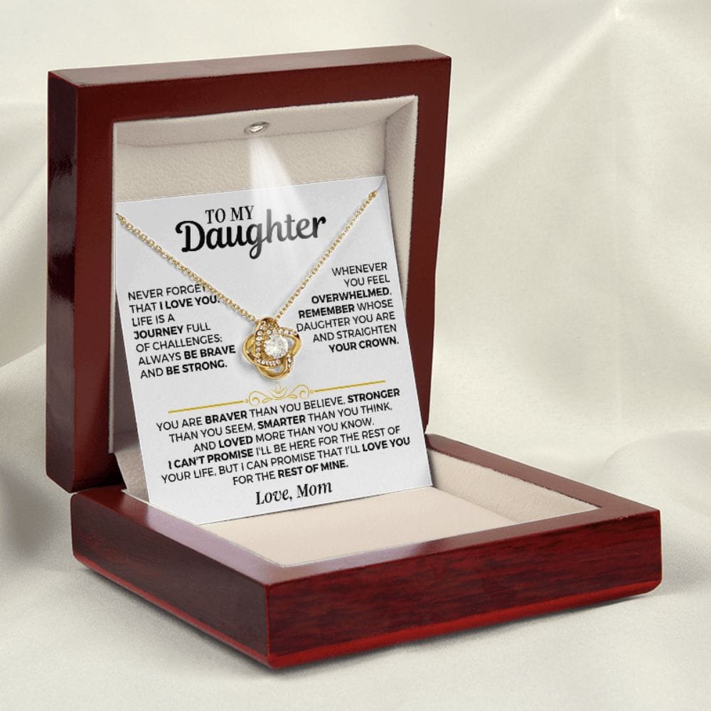 Jewelry To My Daughter - From Mom - Love Knot Necklace Gift Set - SS557