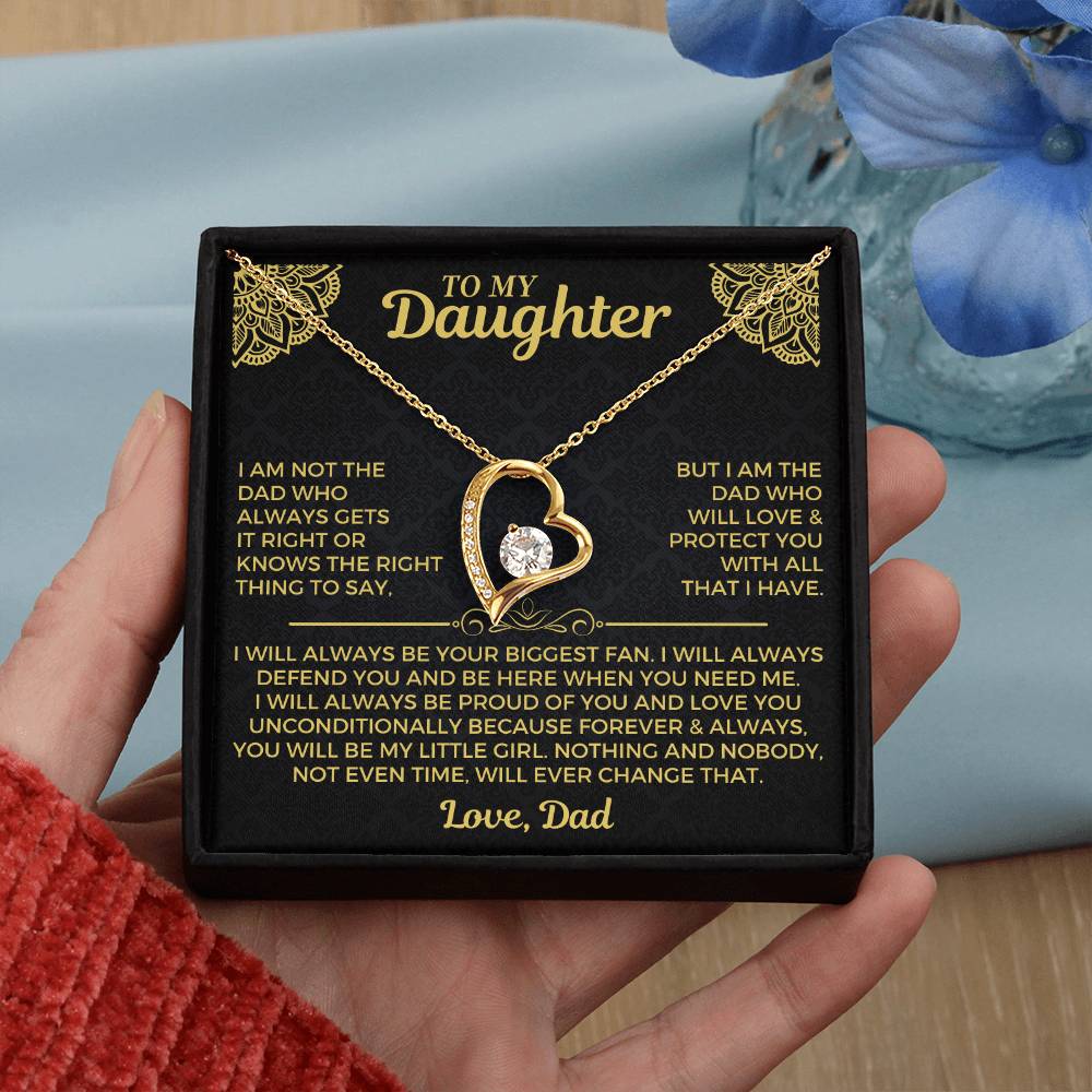 To My Daughter necklace presentation detail