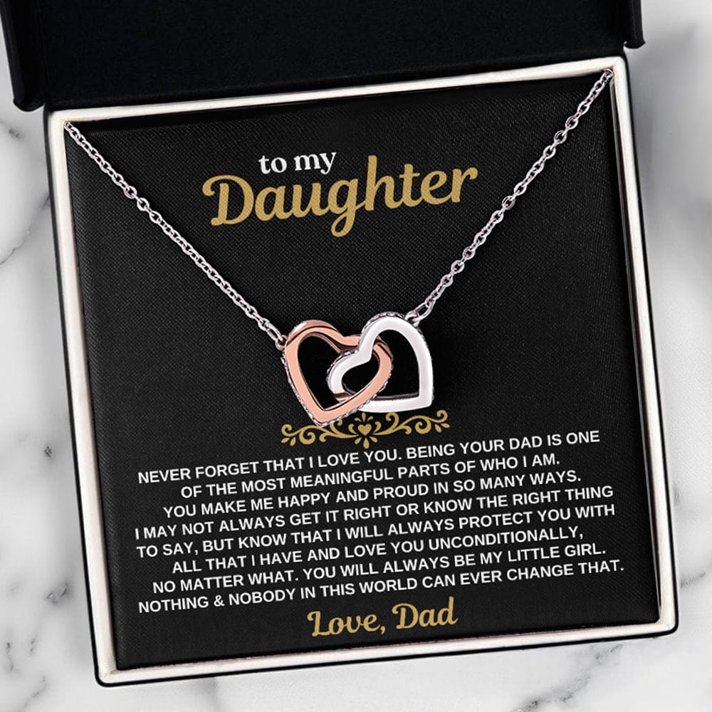 Jewelry To My Daughter - Love Dad - Forever Linked Hearts - Gift Set - SS630