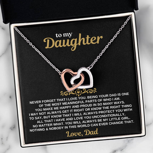 Jewelry To My Daughter - Love Dad - Forever Linked Hearts - Gift Set - SS630