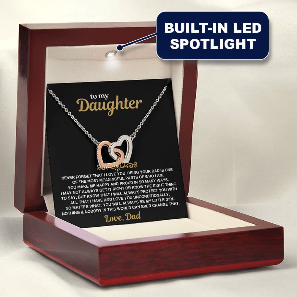 Jewelry To My Daughter - Love Dad - Forever Linked Hearts - Gift Set - SS630
