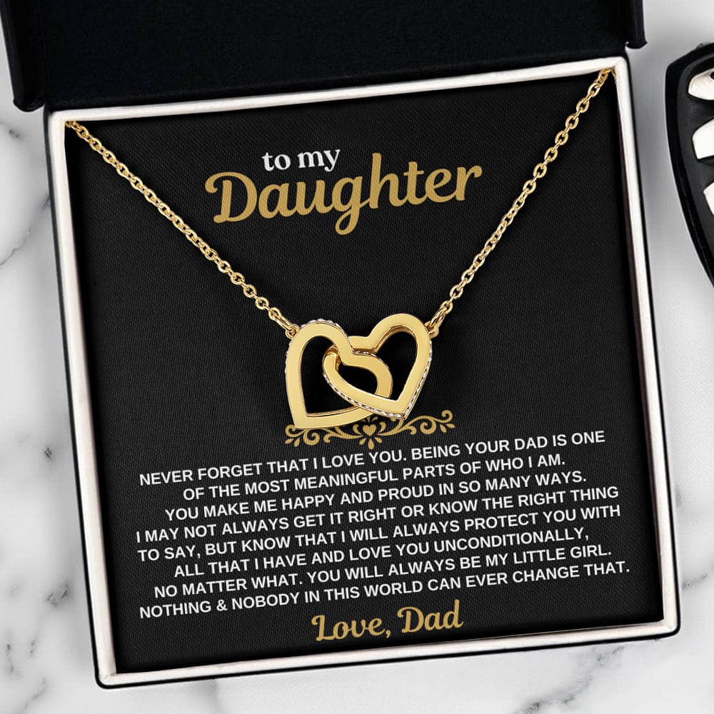 Jewelry To My Daughter - Love Dad - Forever Linked Hearts - Gift Set - SS630