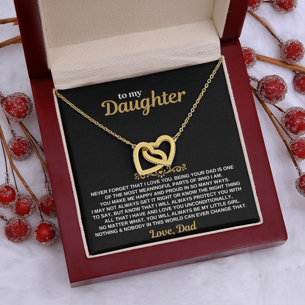 Jewelry To My Daughter - Love Dad - Forever Linked Hearts - Gift Set - SS630