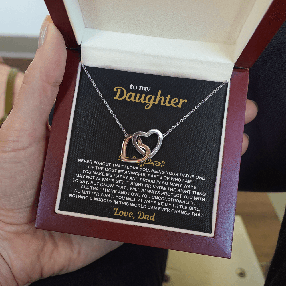 Jewelry To My Daughter - Love Dad - Forever Linked Hearts - Gift Set - SS630