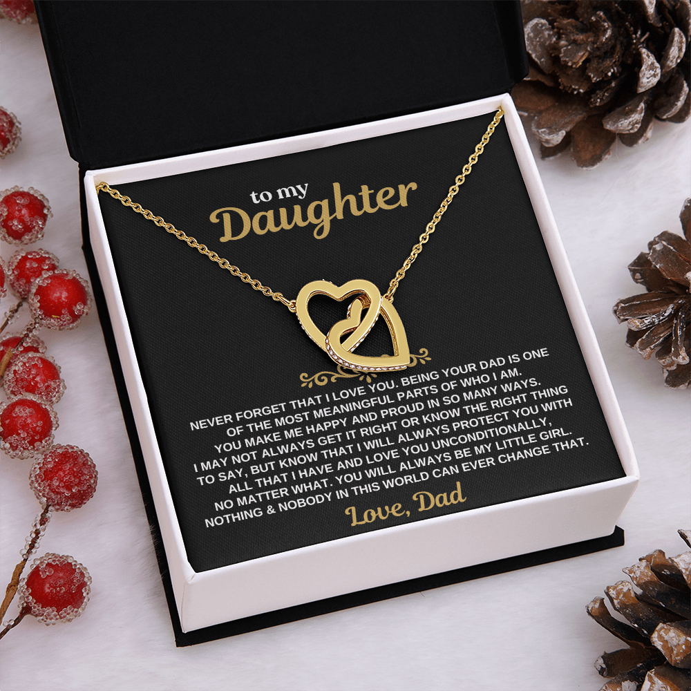 Jewelry To My Daughter - Love Dad - Forever Linked Hearts - Gift Set - SS630