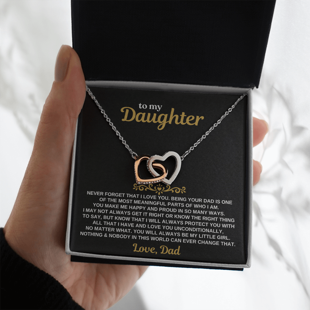 Jewelry To My Daughter - Love Dad - Forever Linked Hearts - Gift Set - SS630
