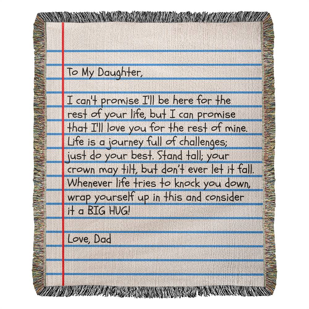 Jewelry To My Daughter - Love Dad - Giant Love Note - Premium Woven Blanket - WB02
