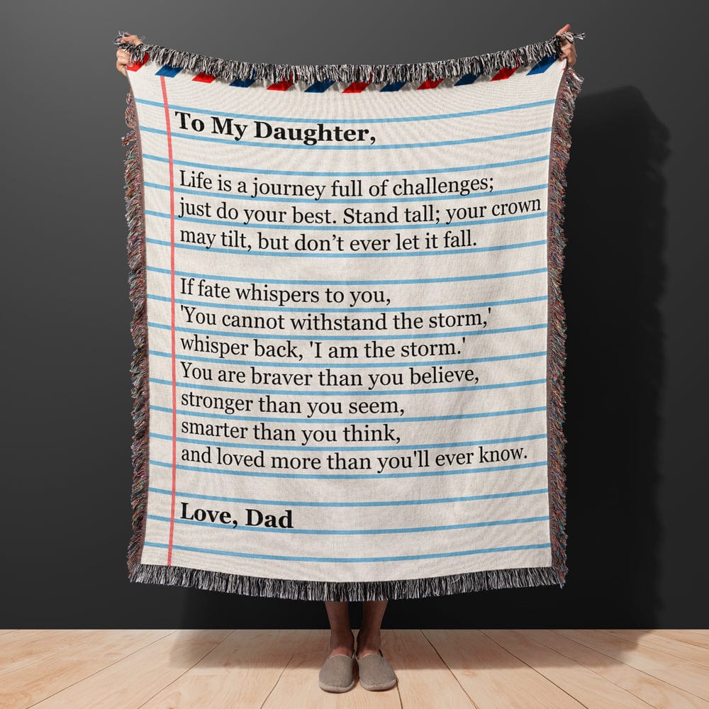 Jewelry To My Daughter - Love Dad - Giant Love Note - Premium Woven Blanket - WB04