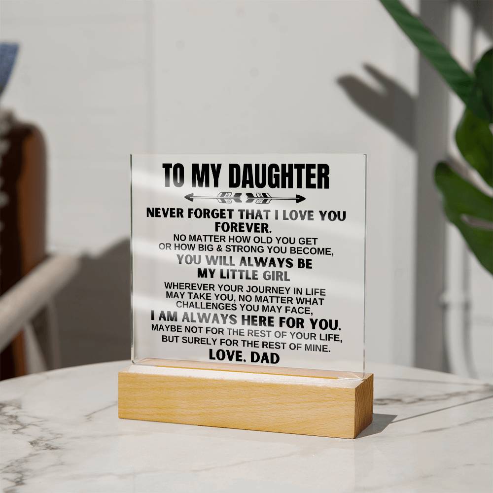 Jewelry To My Daughter - Love Dad - LED-Lit Acrylic Plaque - AC22