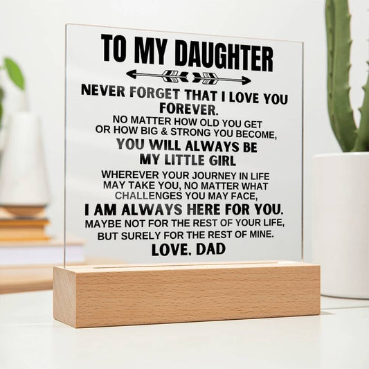 Jewelry To My Daughter - Love Dad - LED-Lit Acrylic Plaque - AC22