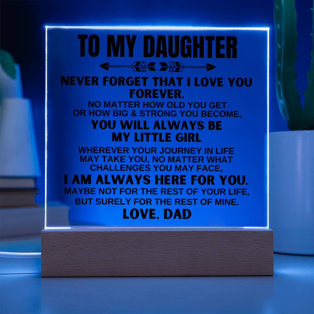 Jewelry To My Daughter - Love Dad - LED-Lit Acrylic Plaque - AC22