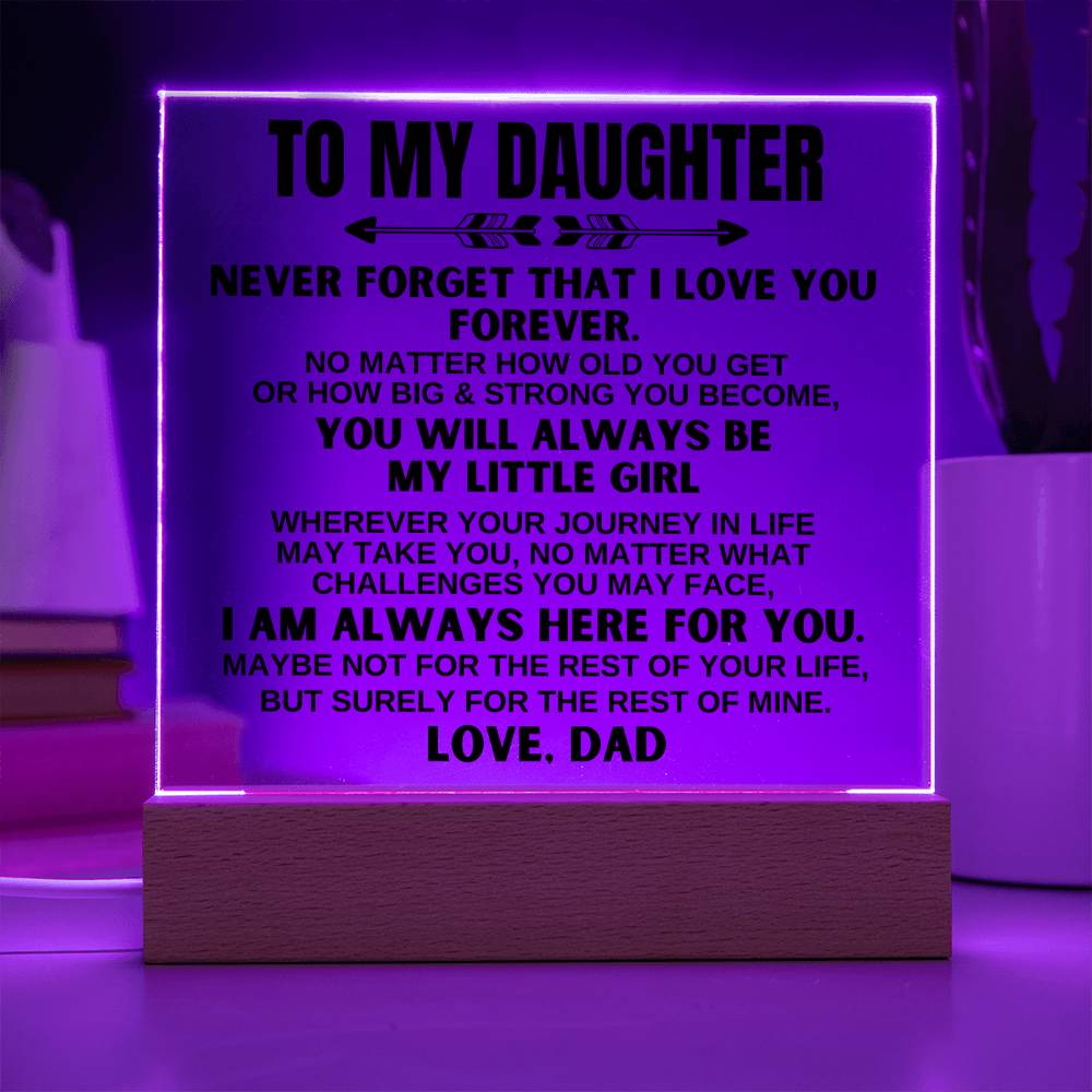 Jewelry To My Daughter - Love Dad - LED-Lit Acrylic Plaque - AC22