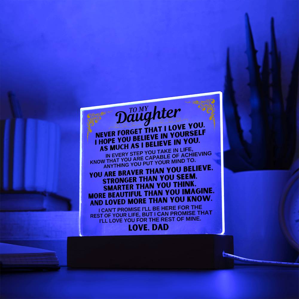 Jewelry To My Daughter - Love Dad - LED-Lit Acrylic Plaque - AC28