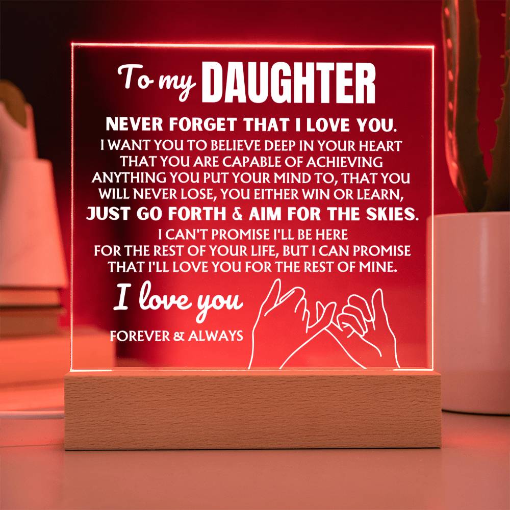 Jewelry To My Daughter  "Never Forget That I Love You" | Acrylic Lamp ❤️ AC49