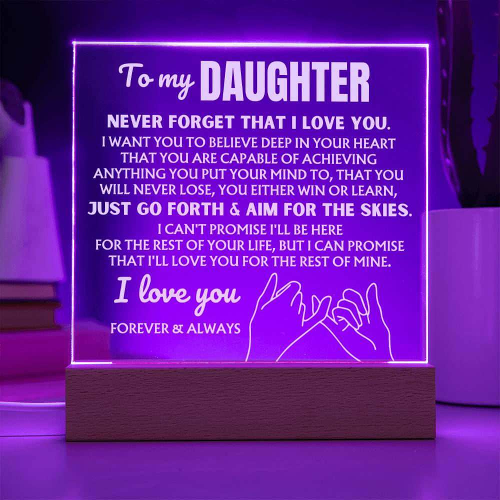 Jewelry To My Daughter  "Never Forget That I Love You" | Acrylic Lamp ❤️ AC49